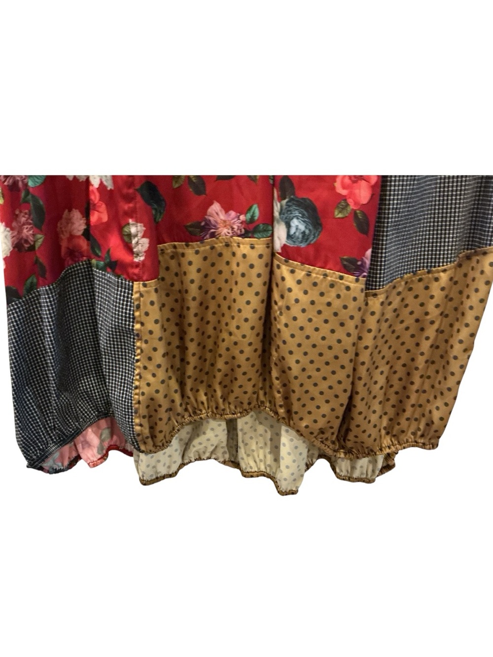 John Mark Bohemian Tie Sleeve Button Front Maxi Dress, Buttons Down 1/2 Way - Picture 7 of 13